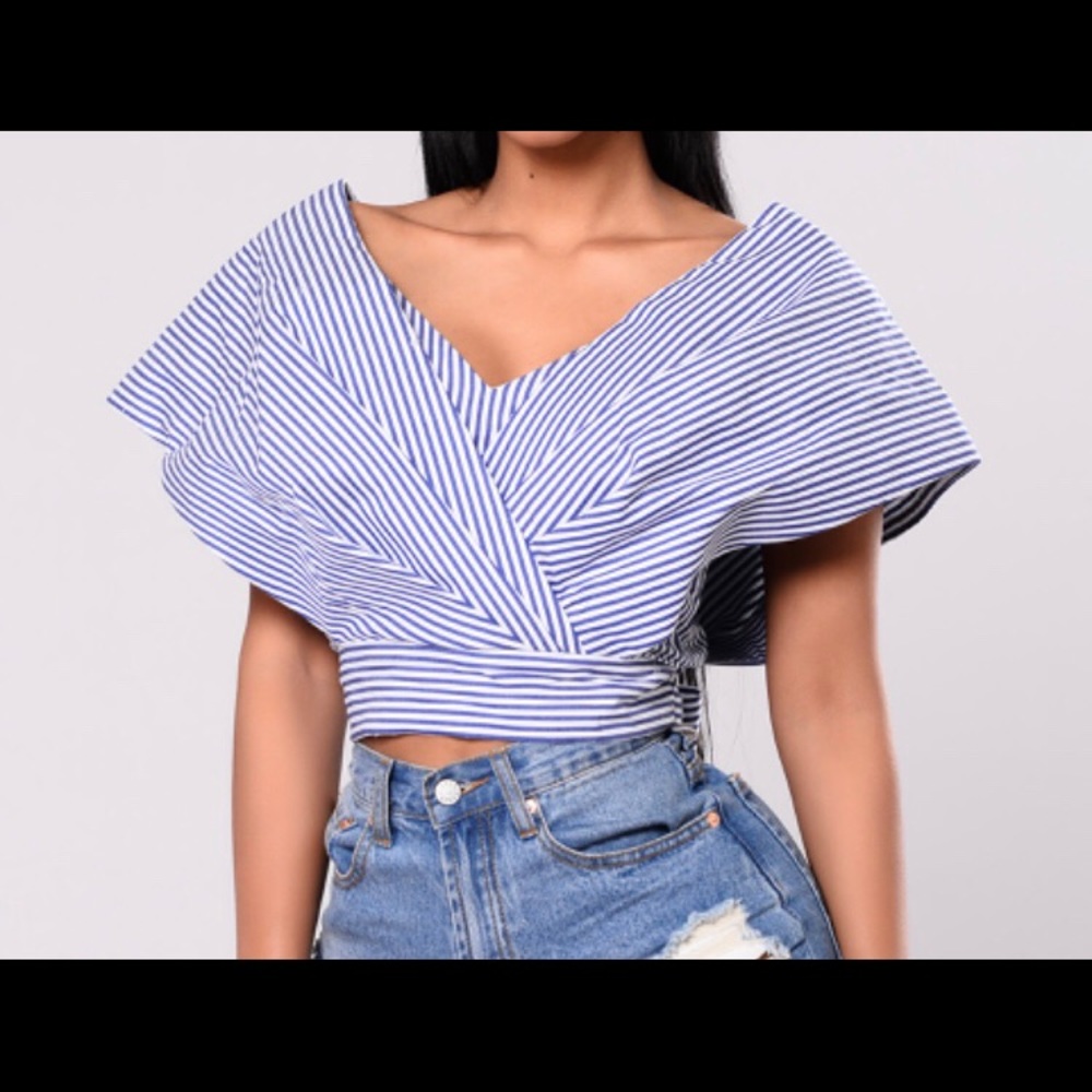 Fashion Nova Candy Stripe Top NWT